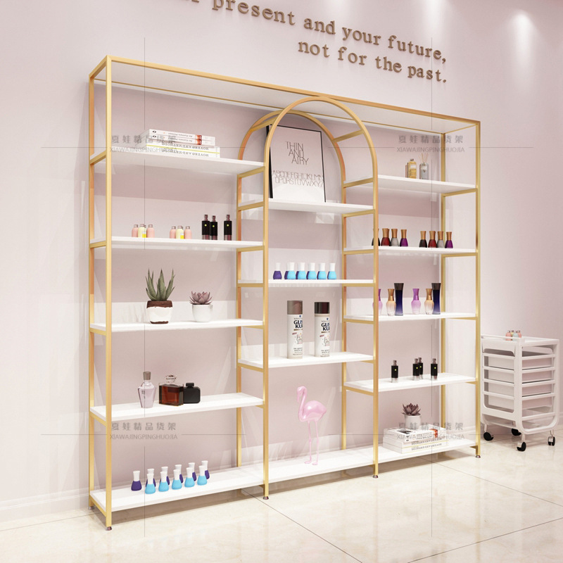 ins化妆品展示柜 产品展柜美容院货架展示架现代简约护肤品陈列架