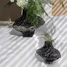 一件代发山谷花瓶不规则玻璃北欧家居客厅装饰摆件样板间高级感