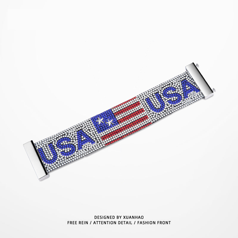 爆款明星潮牌歌手夜店usa美国烫钻手带手环手镯 hip