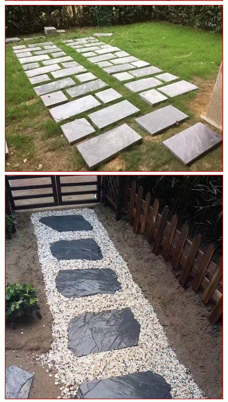 不规则汀步石庭院花园草坪垫脚铺路青石板户外园林踏步石地砖批发