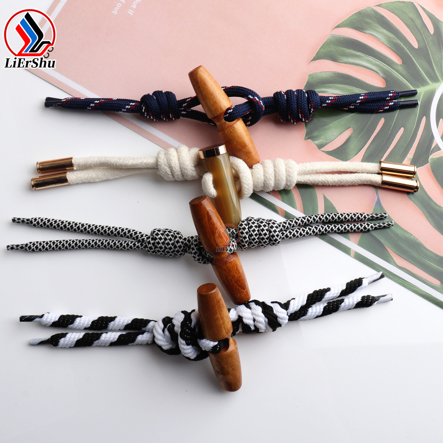 新款木头牛角麻绳对扣 童装扣子 大衣风衣纽扣 服装辅料棉绳对扣