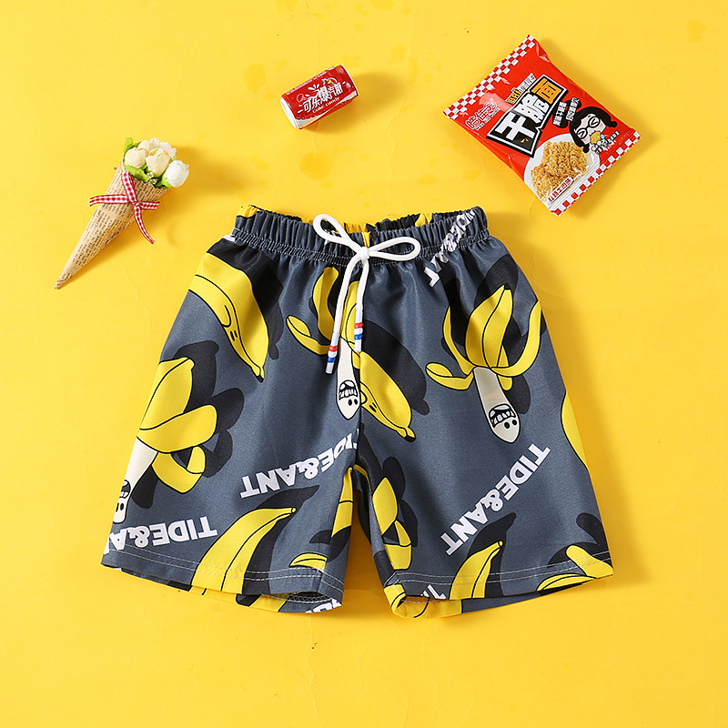 Summer Children's Shorts Beach Pants Swimming Trunks Boys Casual Loose Outer Wear Big Panties Cartoon Fashionable Fifth Pants