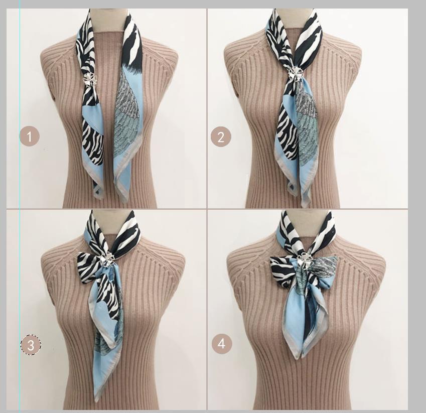 高档三环丝巾扣环百搭创意丝巾扣花卉简约围巾纱巾固定衣角打结扣