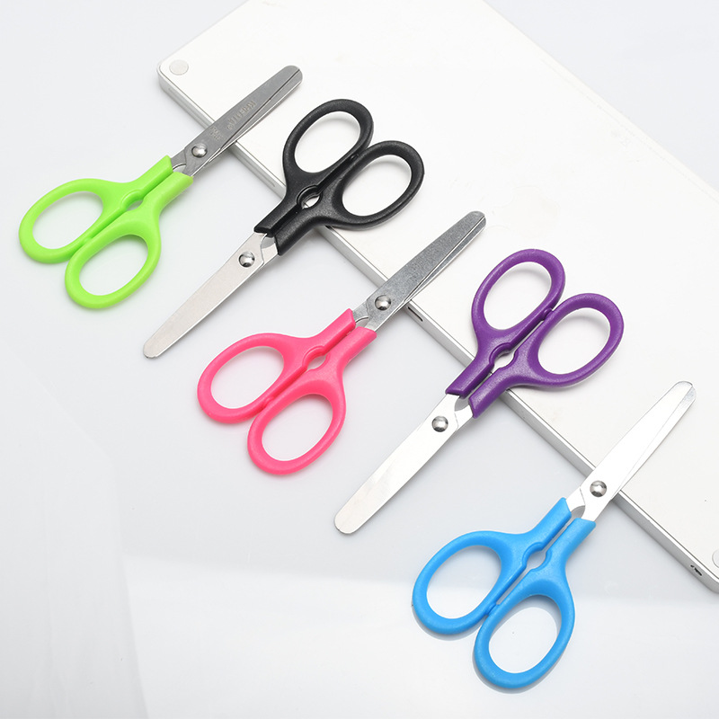 Children's Safety Scissors Manual Scissors Student DIY Scissors Round Head Scissors Kindergarten Paper Cutting Scissors Wholesale