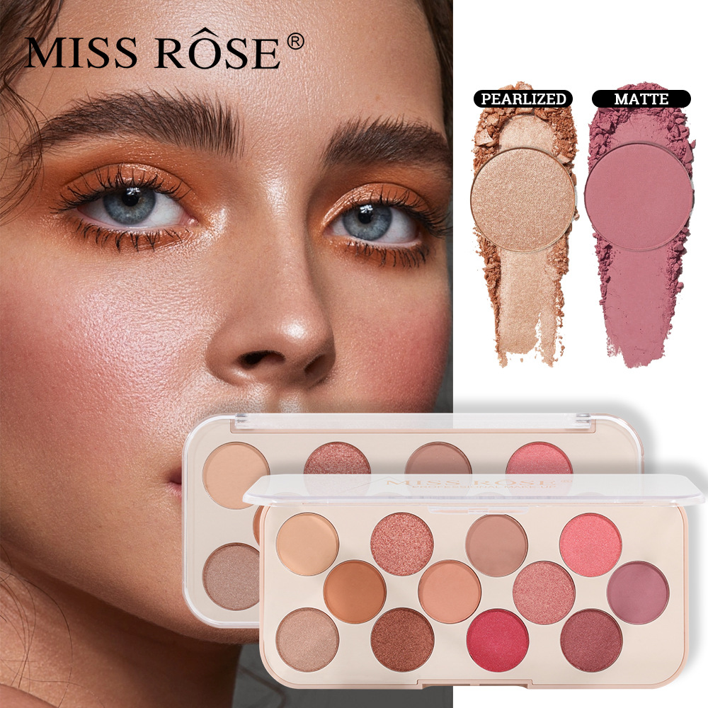 Amazon New Multicolor Matte Eyeshadow Palette Makeup Lasting Easy to Color Shimmer Eyeshadow Blusher Plate Foreign Trade Wholesale