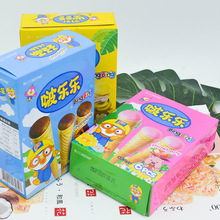 韩国进口儿童零食 啵乐乐冰淇淋形状巧克力夹心饼干独立包装53.4g