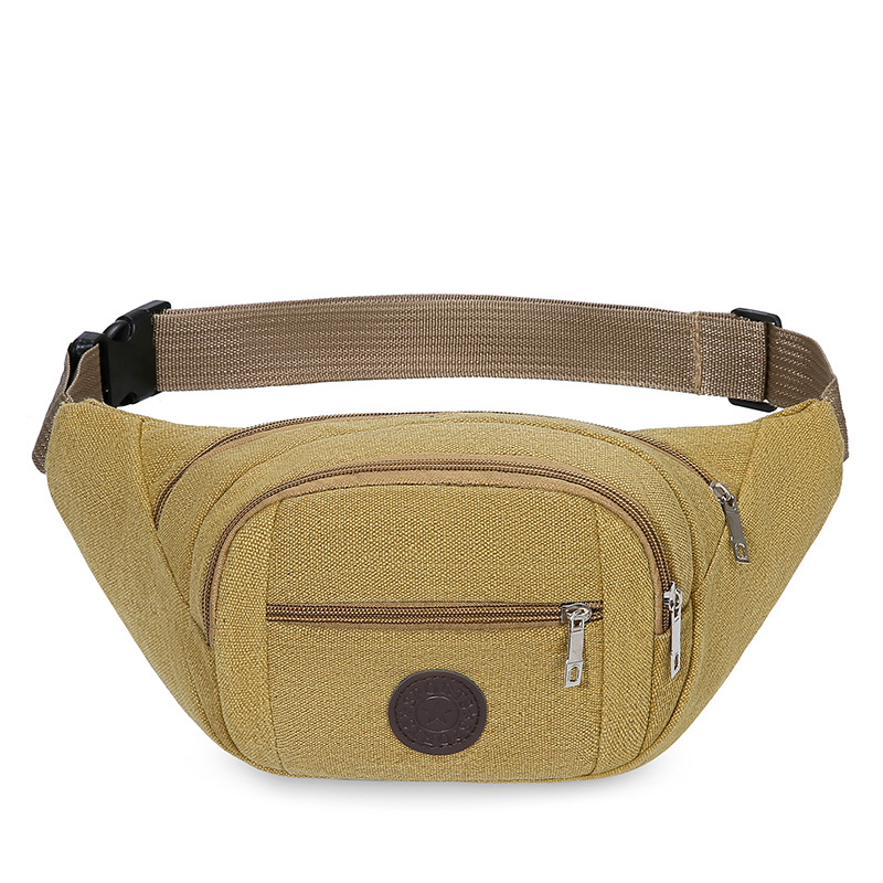 耐磨帆布腰包男士大容量多功能包斜跨户外女士生意收钱迷你收银包