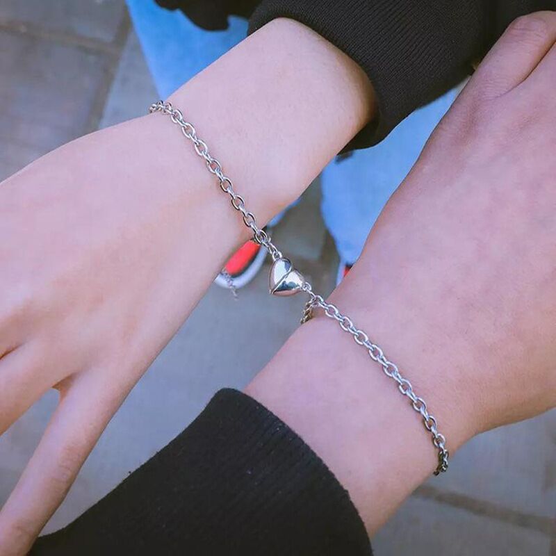 Korean-Style Chic and Unique Pair of Love magnet Bracelet Ins Cold Wind Bracelet Couple Magnet Suction Bracelet