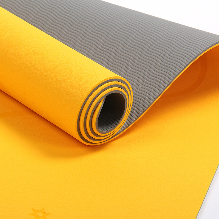 tpe瑜伽垫双面双色室内家用瑜伽垫烫印丝印图案电雕logo代理批发