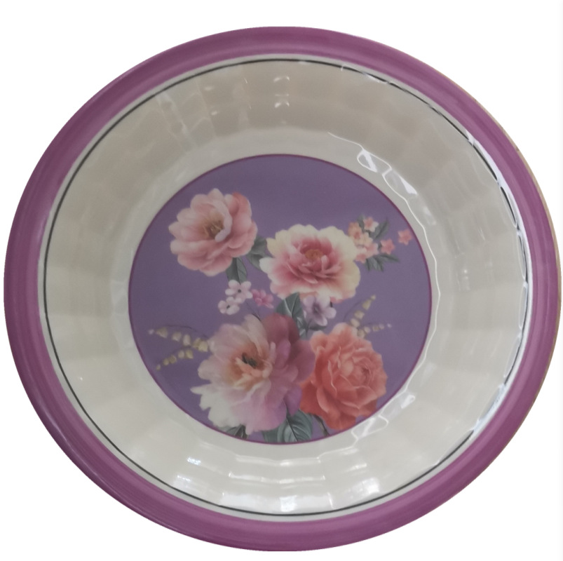 New Edge Ring Khaki Material Exported to Africa Customized Purple Blue 11-Inch Melamine Platter