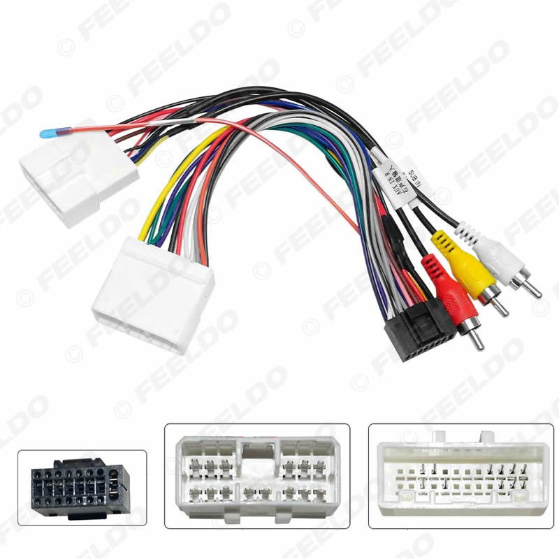 适用08款斯巴鲁森林人高配掌讯16pin安卓大屏导航改装尾线电源线