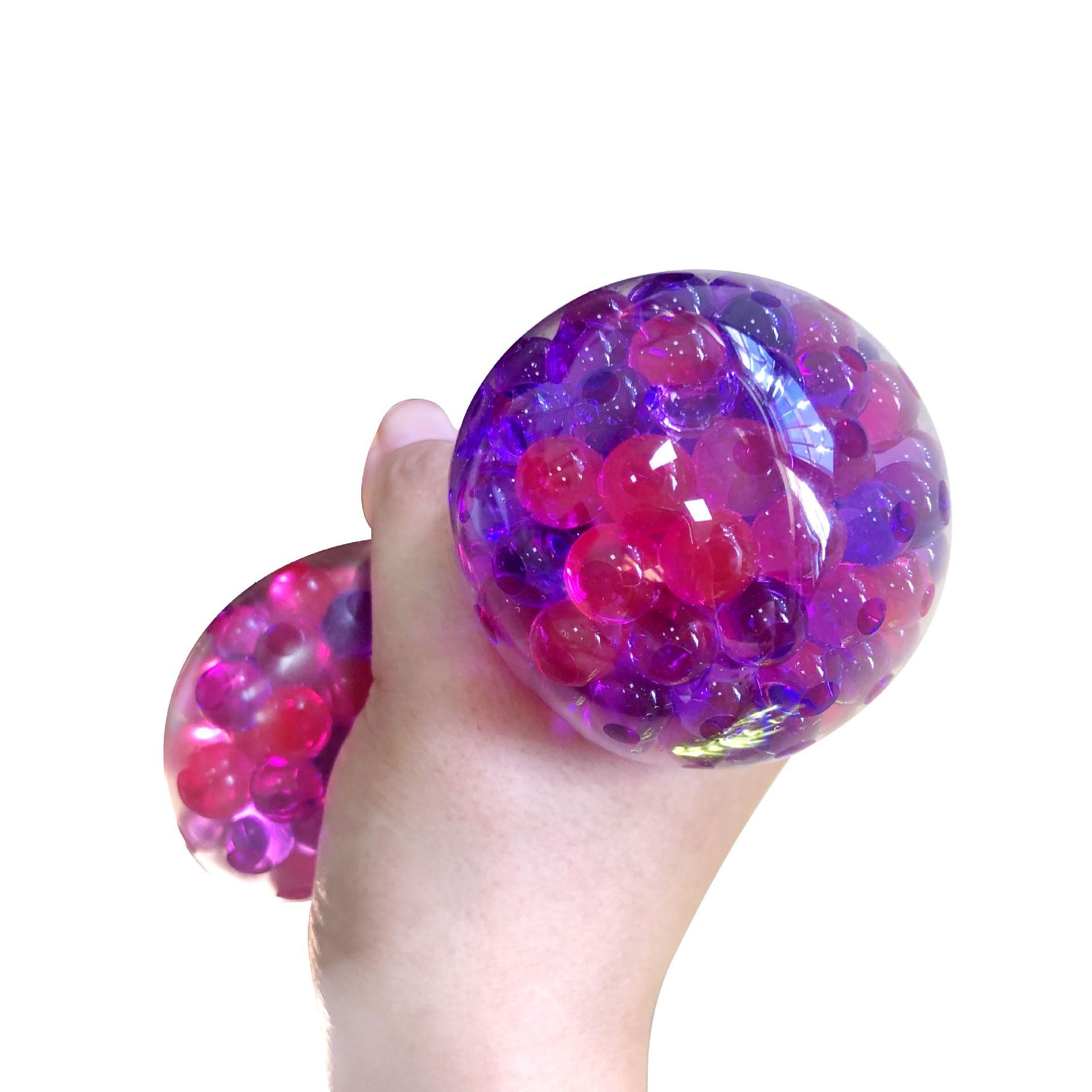 跨境热销解压球中球 彩虹色按压发泄创意 挤压减压玩具彩色珠子球