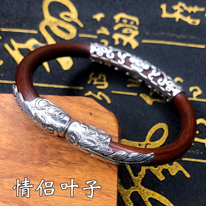 One Piece Dropshipping Tibet Spatholobus Bracelet Women's Ancient Style Opening Tibetan Silver Stitching Men's Couple Authentic Ethnic Ornament