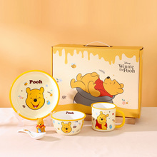 迪士尼新童趣陶瓷餐具一人食礼盒儿童碗盘套装批发活动礼品批发