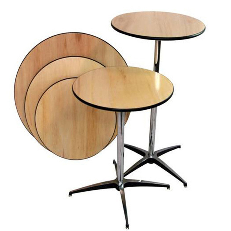 佛山工厂PVC圆桌配金属折叠脚酒店宴会桌夹板培训桌餐桌佛山工厂