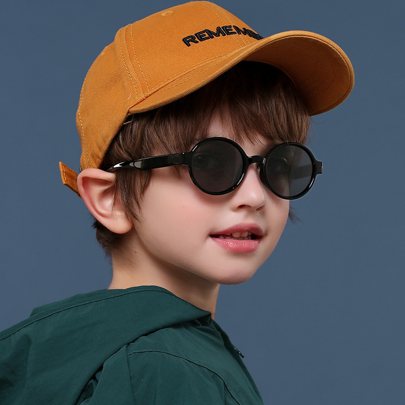 儿童太阳镜男童偏光小孩卡通眼镜舒适女童宝宝时尚个性墨镜复古款