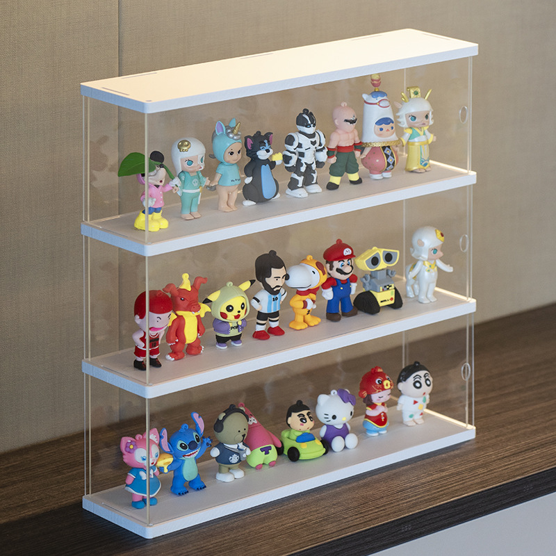 手办展示盒盲盒乐高玩具模型收纳盒亚力克透明陈列柜置物架积木架