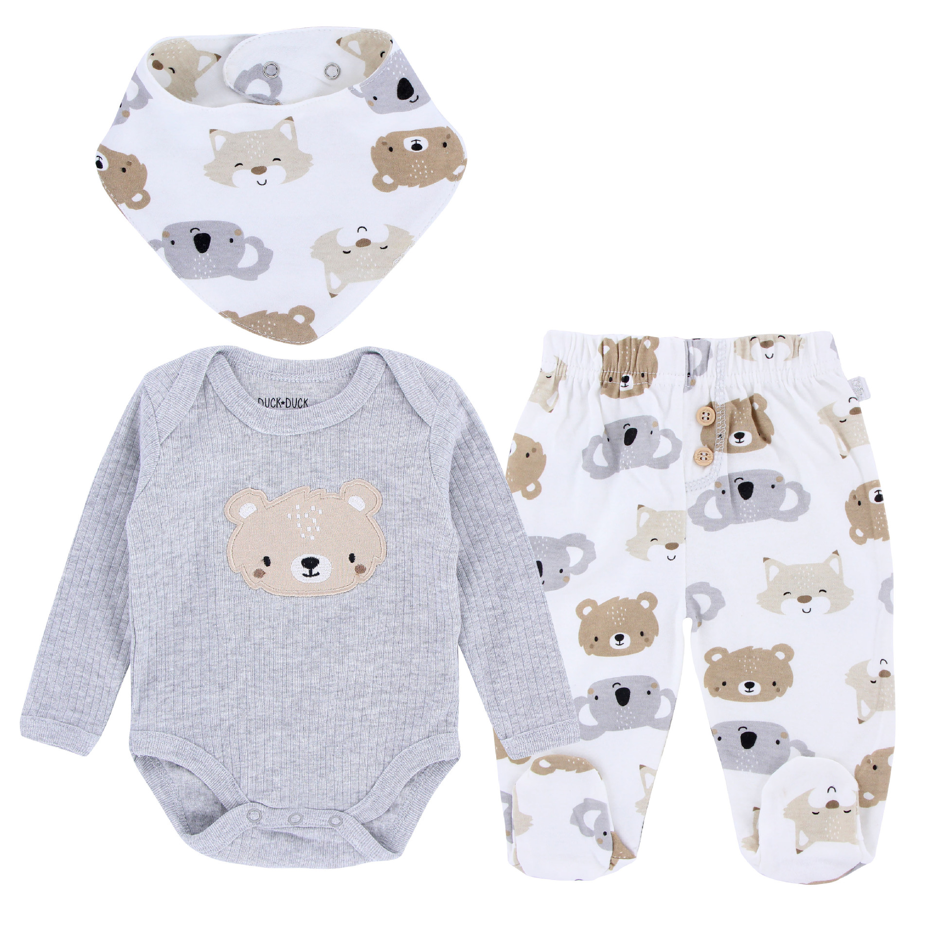 Foreign Trade Children's Wear Newborn Suits Baby Romper Baby Spring Three-Piece Set Baby Long Sleeve T-shirt Cross-Border Supply