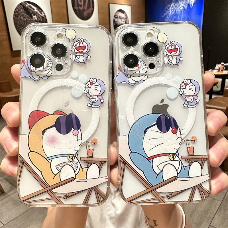 可爱机器猫适用苹果14plus手机保护壳iphone15动漫13/12趣味11pro