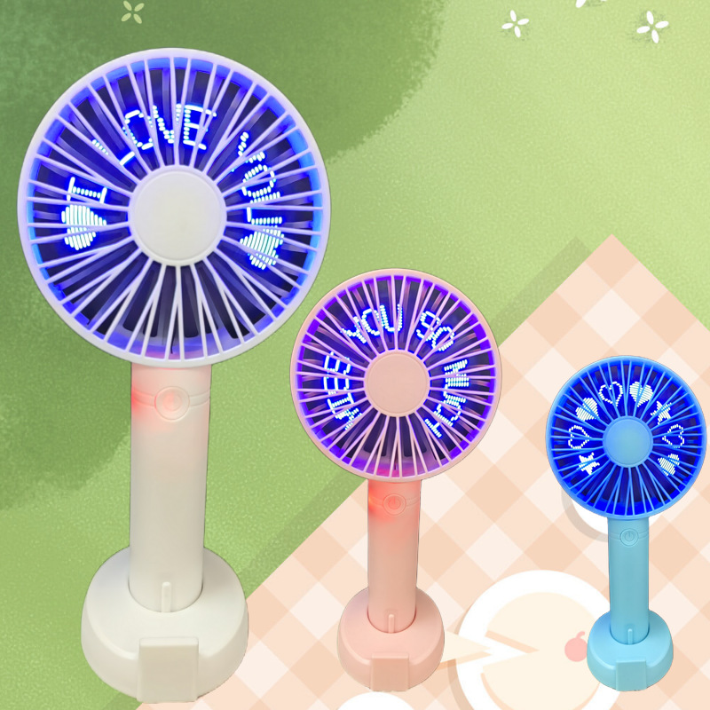 新款usb迷你便携式充电桌面小电风扇 静音n9手持闪字风扇户外旅游