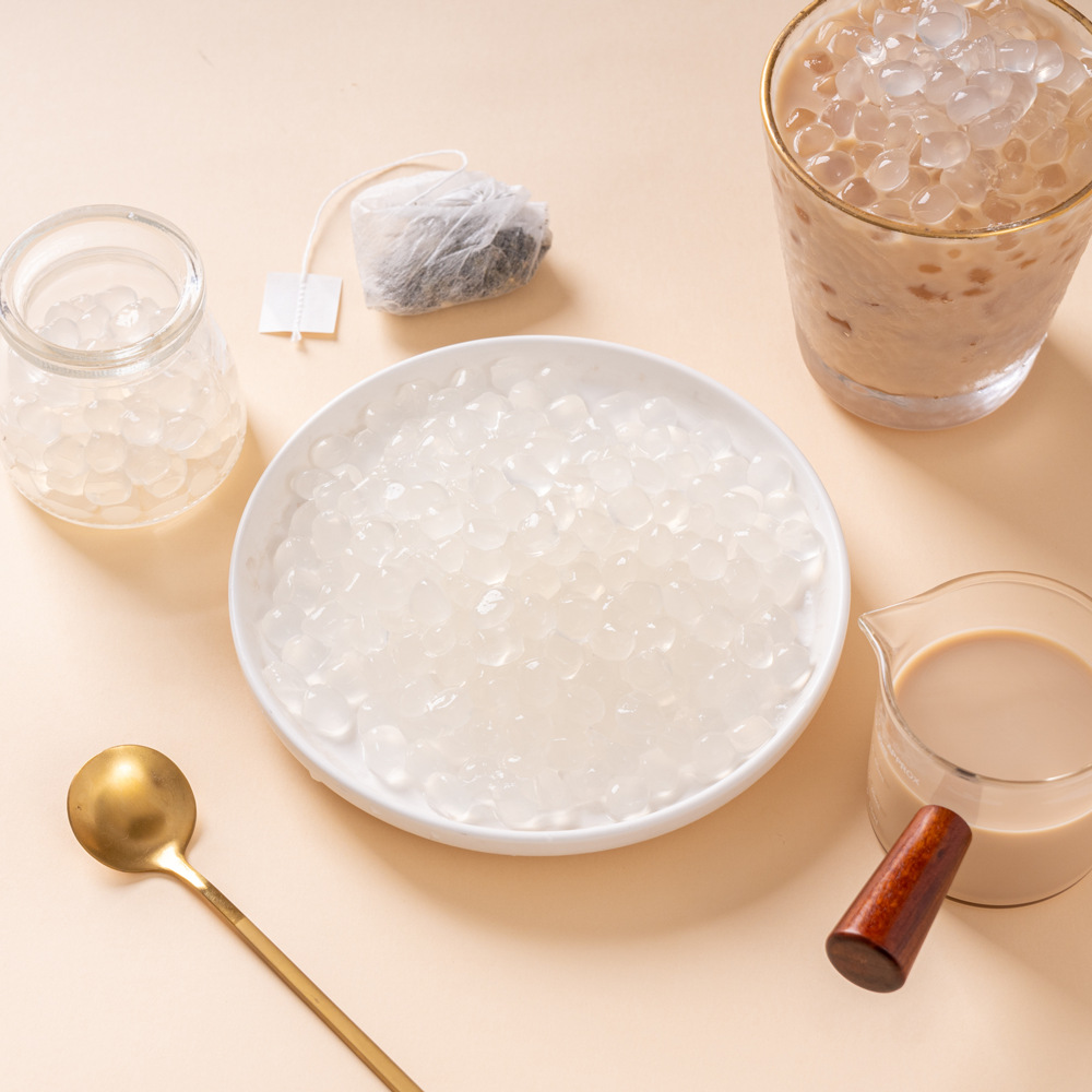 喜茶寒天晶球脆啵啵原味蜜桃黑糖免煮珍珠奶茶店商用家用饮料小料