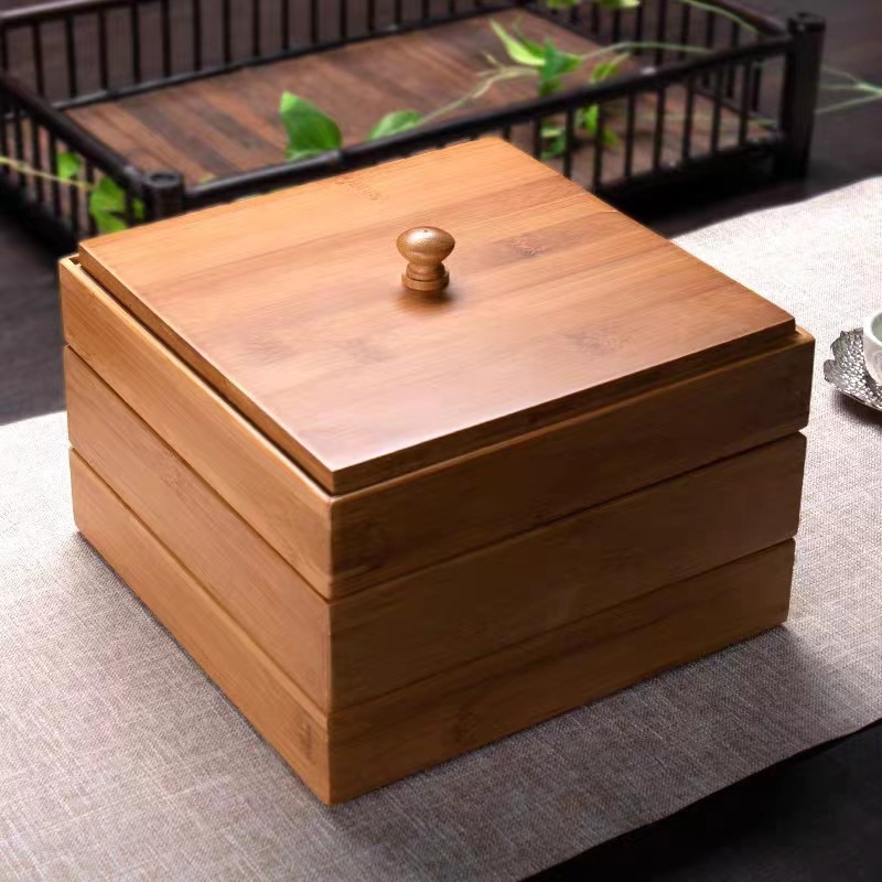普洱茶叶罐木质实木储物盒竹木茶饼包装盒中式茶具配件木盒茶叶盒