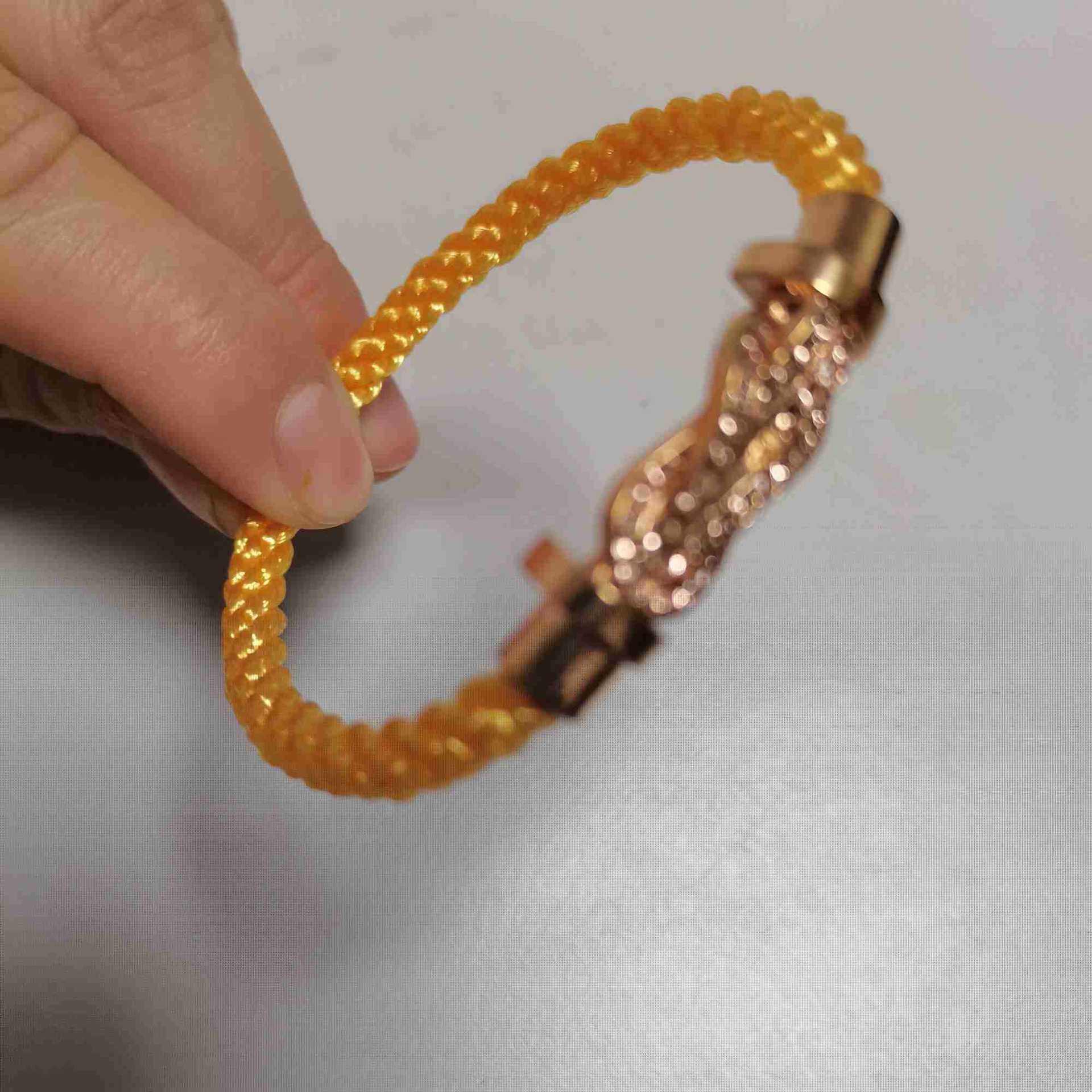 本命年fred 编织手绳闺蜜手链女v金大小号满钻伴钻转运手链绳