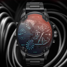 外贸男士手表DZ7395个性大表盘潮流手表不锈钢带石英手表现货批发