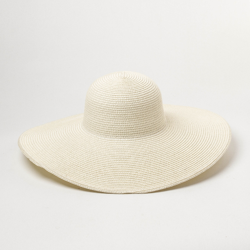 夏季防晒大沿沙滩草帽手工DIY创意装扮光板帽坯旅游遮阳帽厂批发