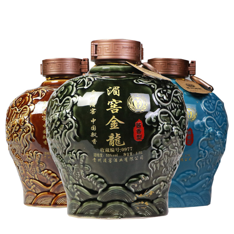 贵州湄窖金龙坛封坛酒1.5l 酱香型53度白酒 3斤收藏酒-阿里巴巴