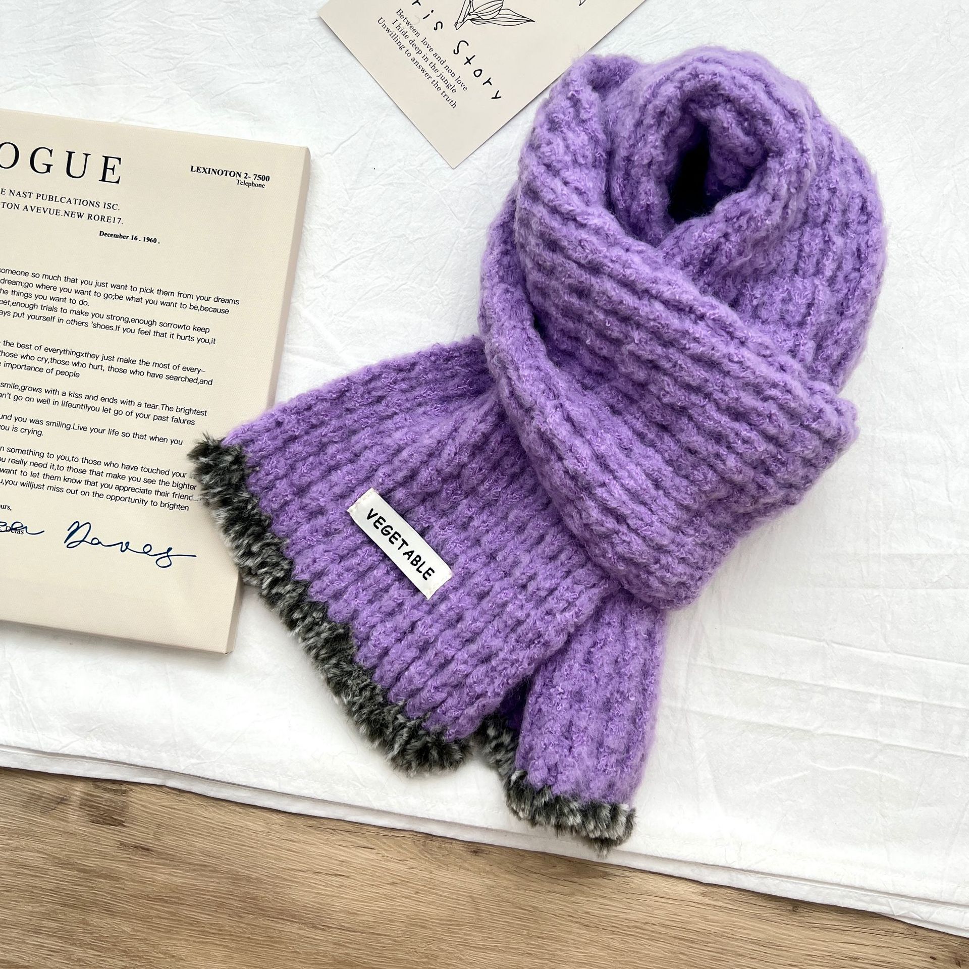 百搭韩版针织毛线红色围巾女2023新款冬季高级感新年礼物情侣围脖