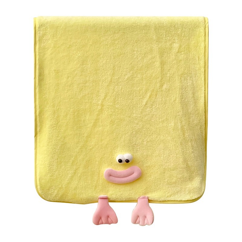 Cute Coral Fleece Bath Towel with Feet Women Can Wear and Wrap 2024 New Style than Cotton Adult Towel Two Or Three Pieces in a Set