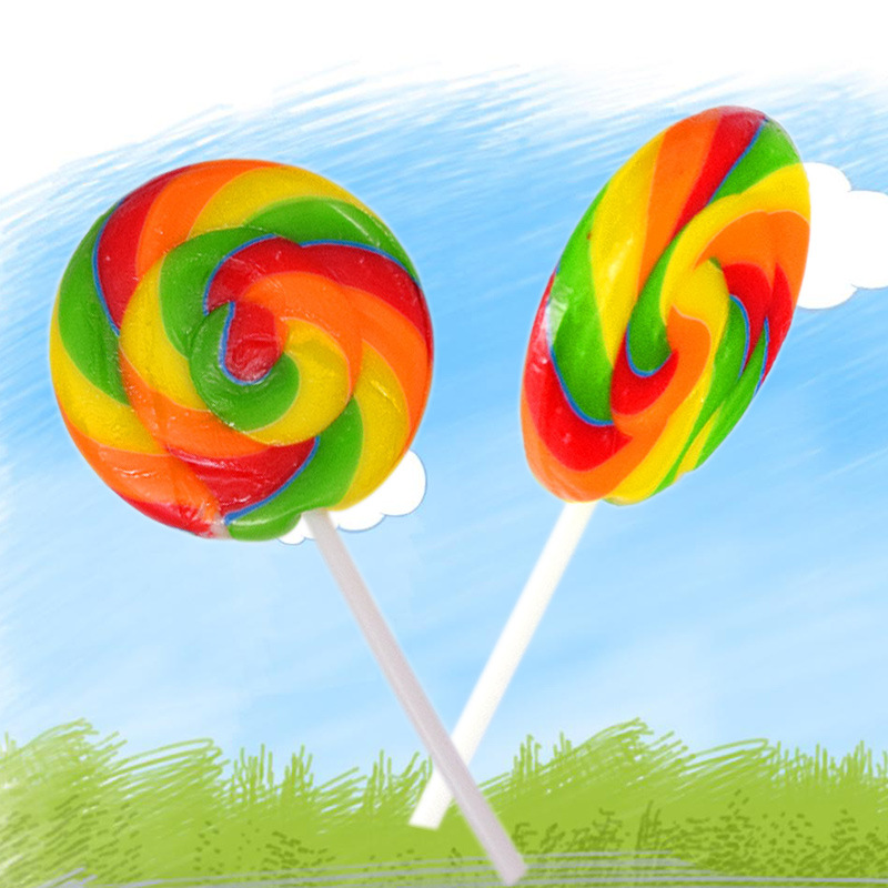 订制17克网红七彩棒棒糖儿童零食波板糖果彩虹糖学校超市货源批发