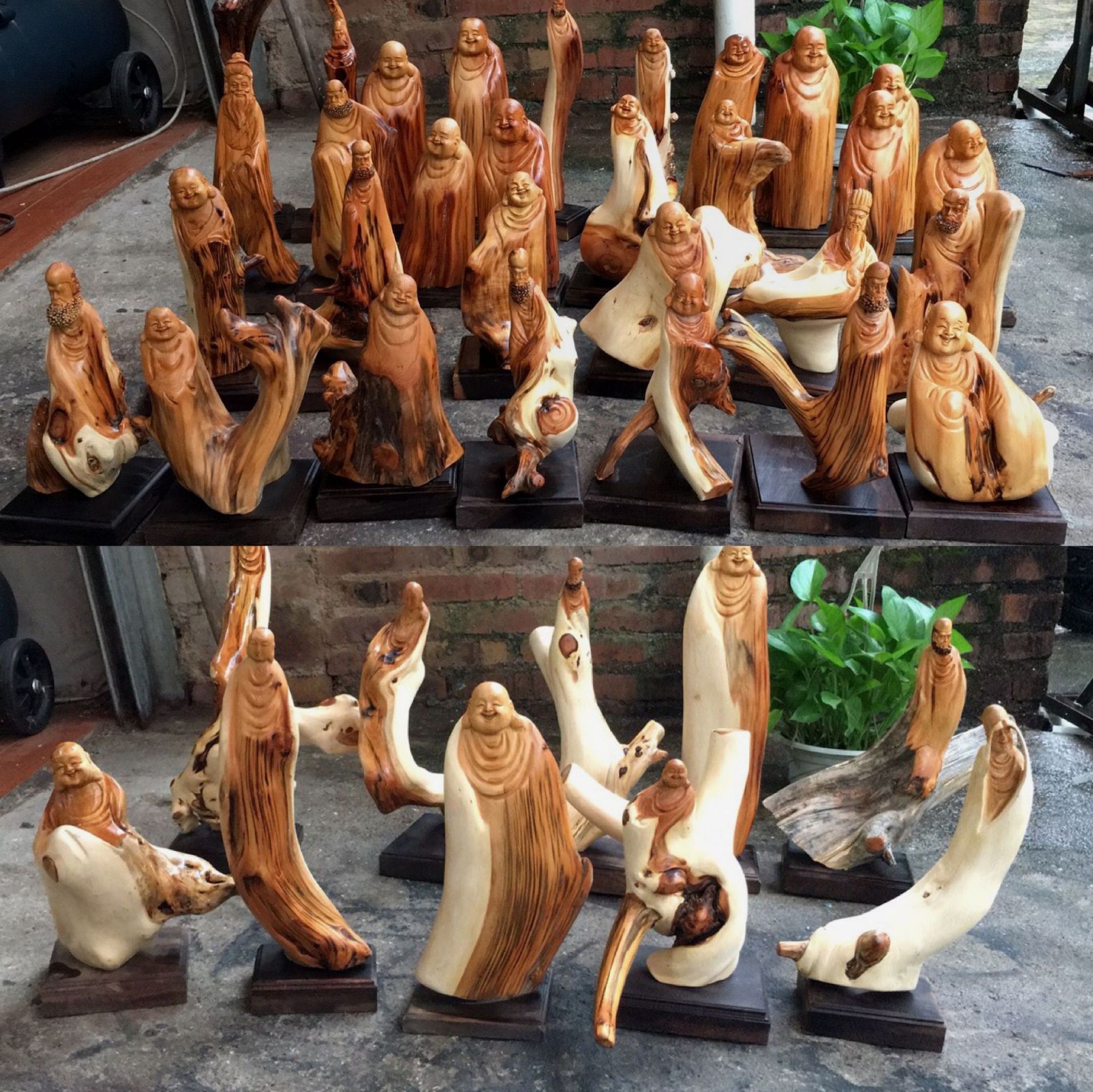 崖柏树根根雕手工雕刻佛像送礼太行崖柏陈化木雕随型摆件厂家批发