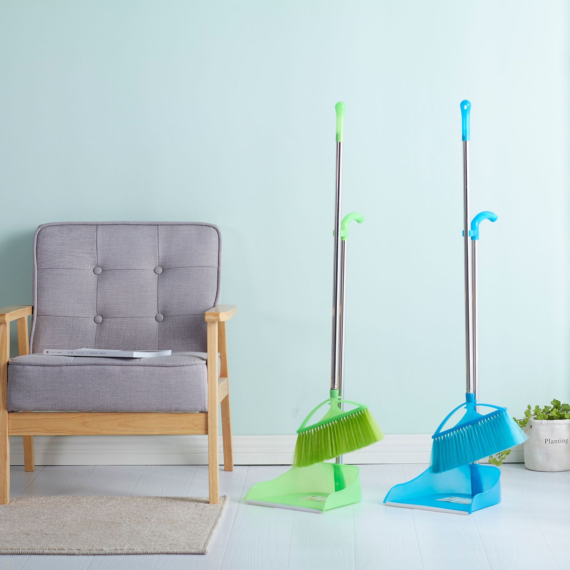 扫把簸箕套装百货超市热卖家用软毛扫帚塑料扫把畚箕清洁组合套装