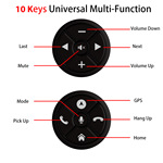 车载多功能方向盘按键汽车改装导航方控智能无线控制器通用款10键