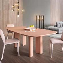 实木餐桌设计师长条桌简约现代会议桌长桌咖啡桌洽谈桌工作台弧形
