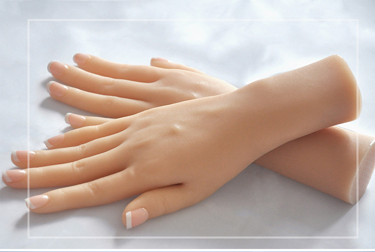 仿真手模美甲首饰直播拍照道具硅胶女手模型绘画针灸按摩教学手镯