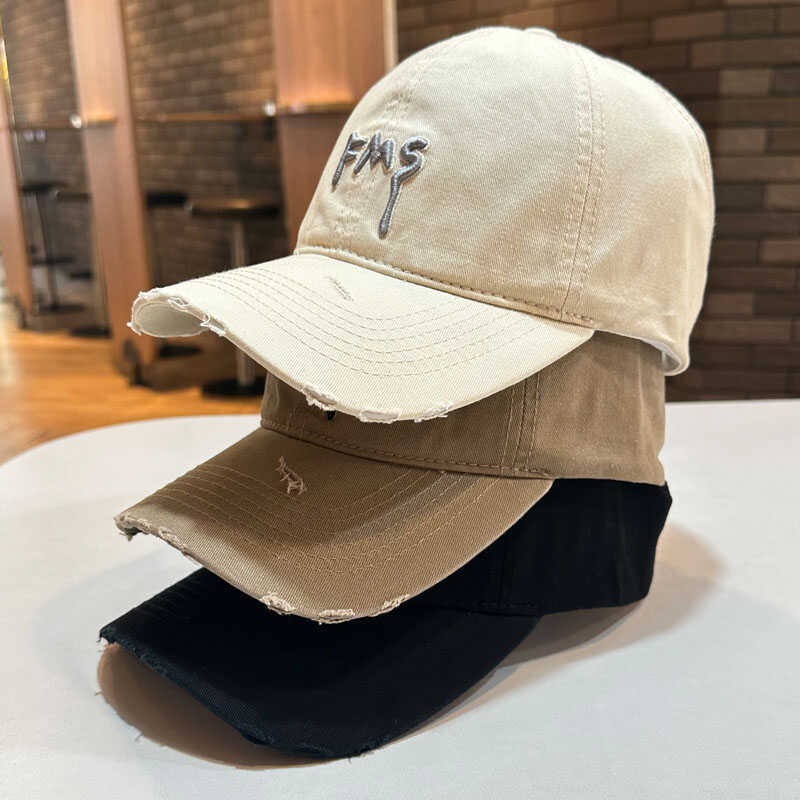 字母刺绣鸭舌帽女2024新款夏款空顶可扎马尾棒球帽显脸小户外帽子