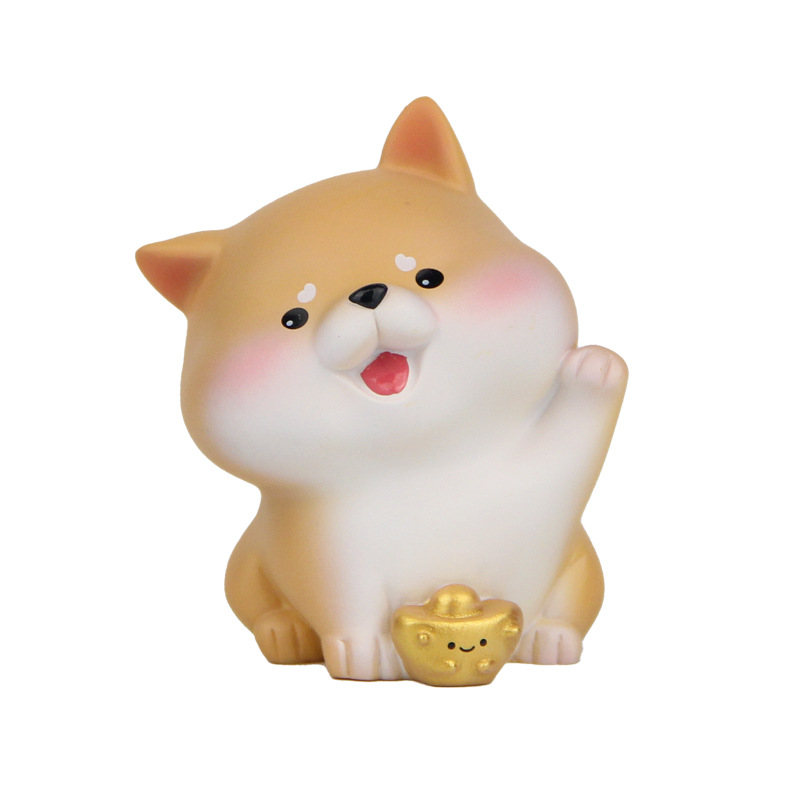 宝贝故事招财小旺柴工艺品摆件汽车车载装饰桌面可爱卡通狗狗公仔