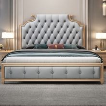 新中式轻奢实木床现代简约大床欧式主卧双人高档气压储物婚床