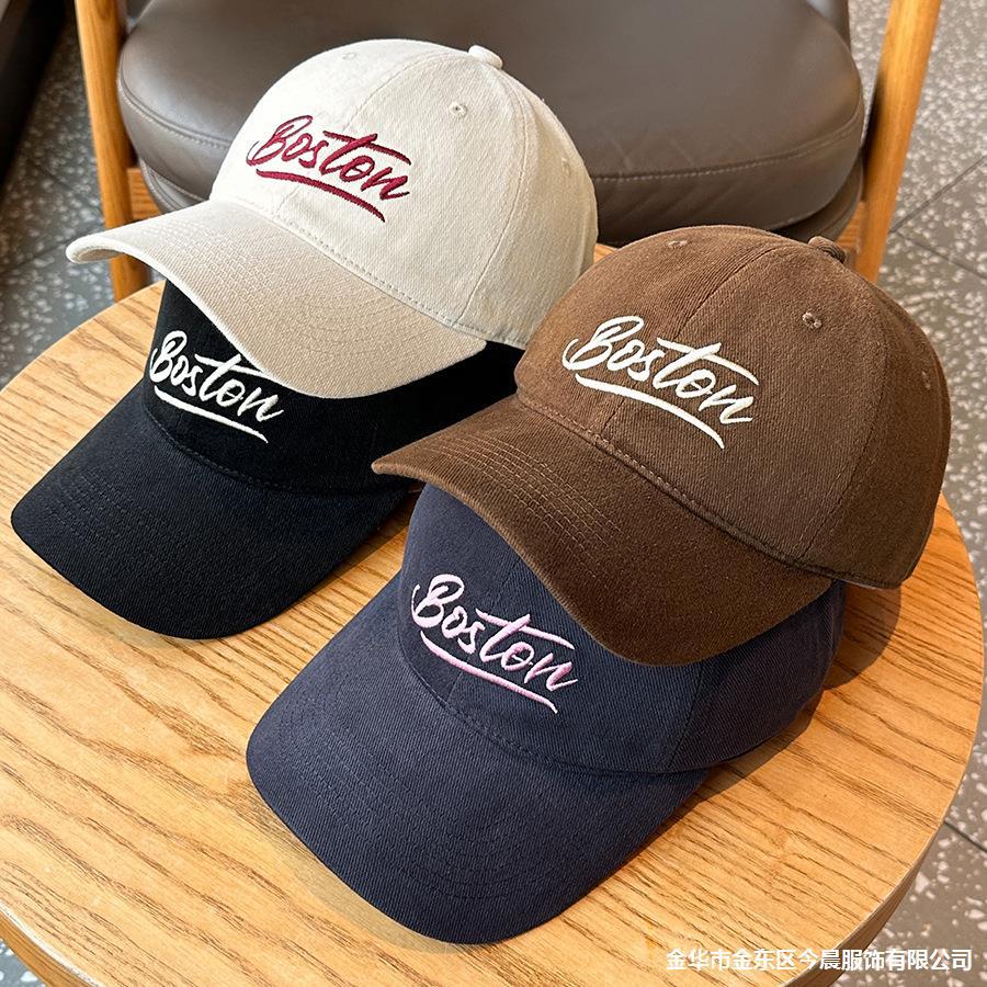 新款绒面棒球帽子女大檐显瘦软顶鸭舌帽韩版时髦潮流款棒球帽子女