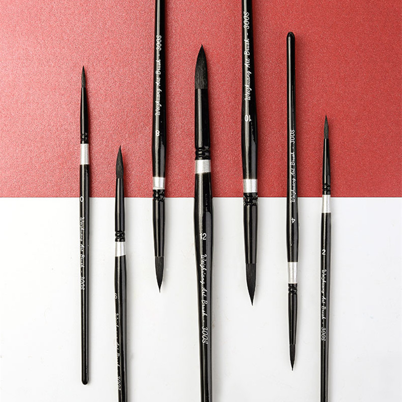 Cross-Border Black Swan Nylon Wool Watercolor Pen Imitation Squirrel Single Black Rod round Head Gouache Pen Art Hook Line Pen