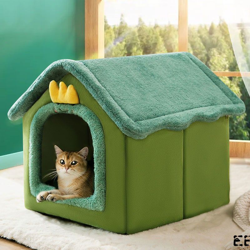 猫窝冬季保暖猫咪床房子型狗屋四季可拆洗幼猫封闭式宠物用品