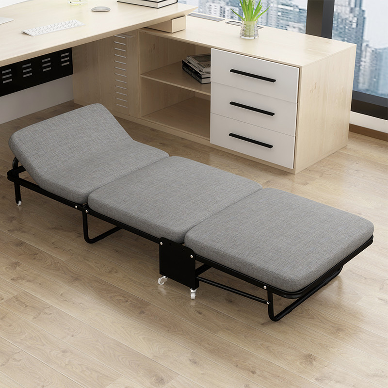 加固折叠床午睡床办公室午休床木板床单人床陪护床家用海棉三折床