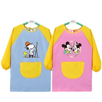 厂家直销中大童防水罩衣美术画画衣反穿衣幼儿园罩衣围裙印字logo