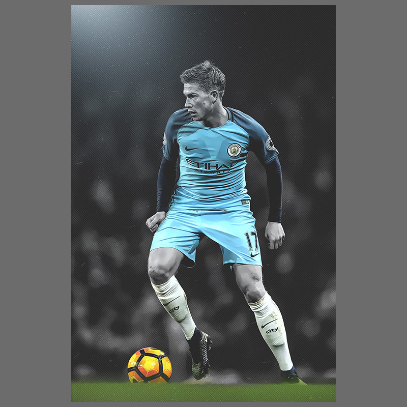 64n德布劳内海报曼城丁丁球星足球装饰画挂图梅西c罗墙贴壁纸 图片