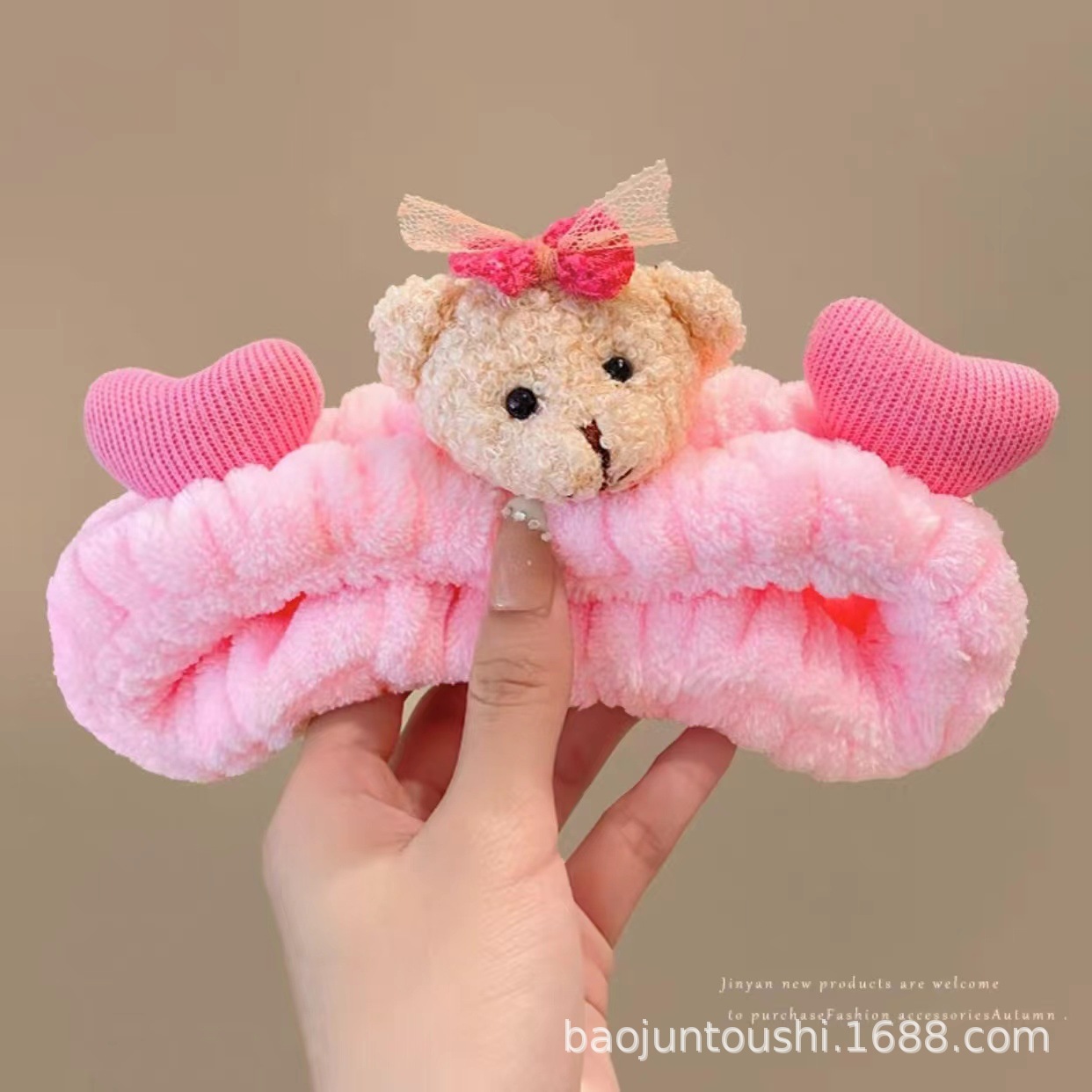 Plush Cute Bear Headband Female Face Wash Skin Care 2023 New Hair Band for Washing Face Makeup Headband Accessories