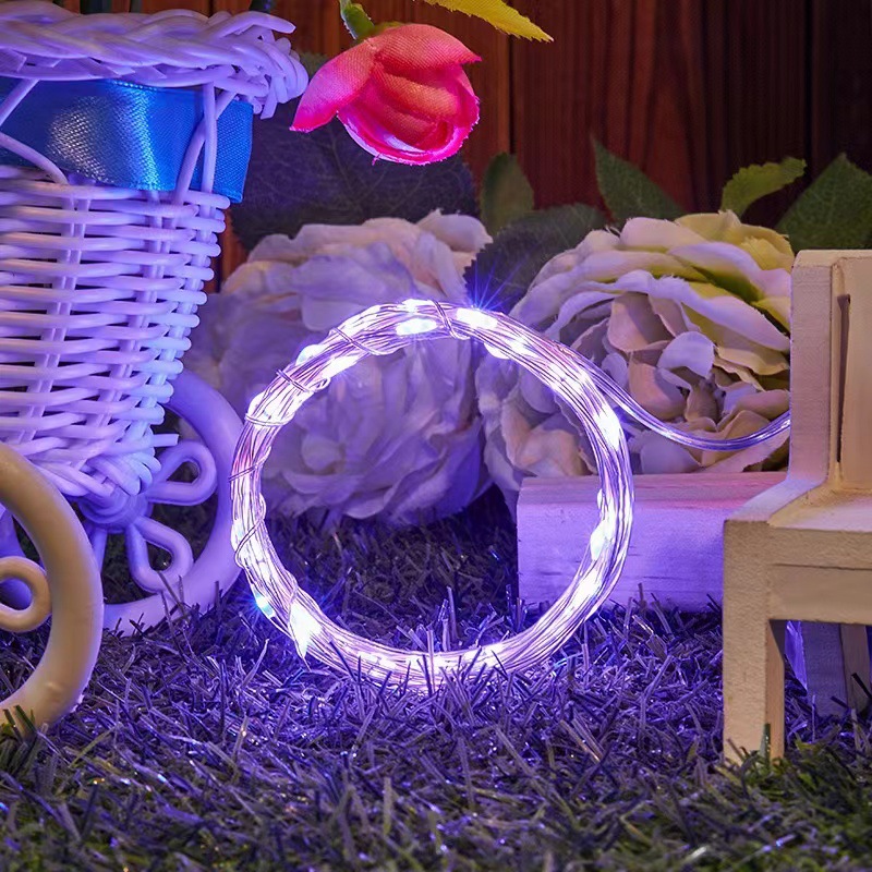 LED Solar Copper Wire Lamp Indoor Outdoor Waterproof Remote Control Color Lamp Courtyard Decoration Atmosphere Copper Wire Lamp String