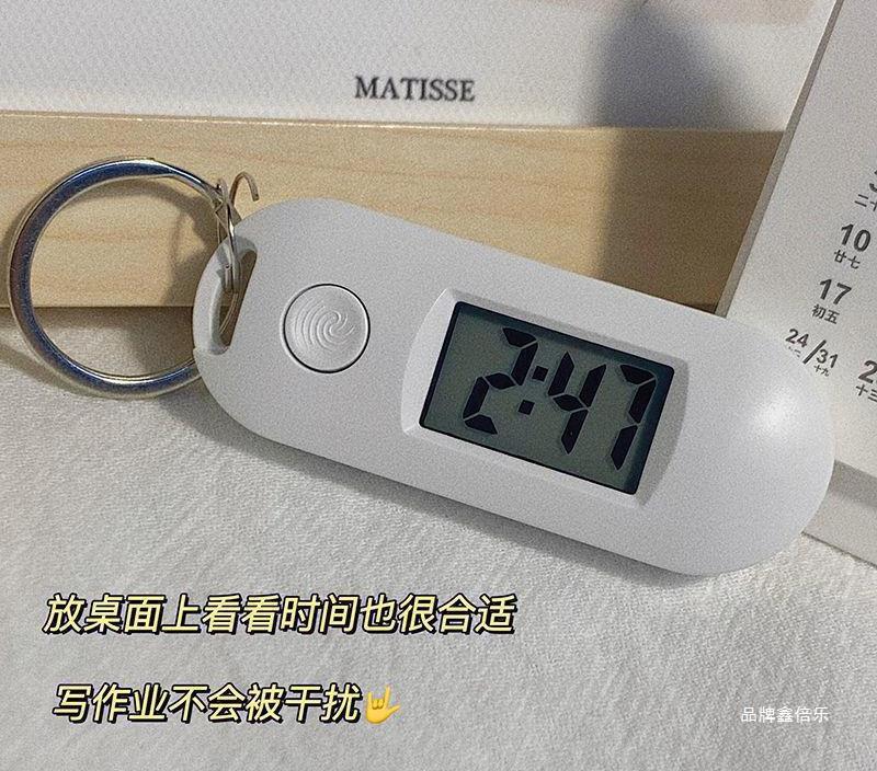 可夜光小挂表便携式迷你电子小时钟桌面工作学习考试时间表静音钟
